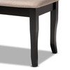 Baxton Studio Cornelie Sand Upholstered and Dark Brown Finished Wood Dining Bench 170-10919